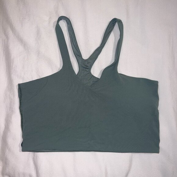 lululemon athletica Tops - EUC Lululemon Bend This V and Racer Bra Grey Eucalyptus Size S/M